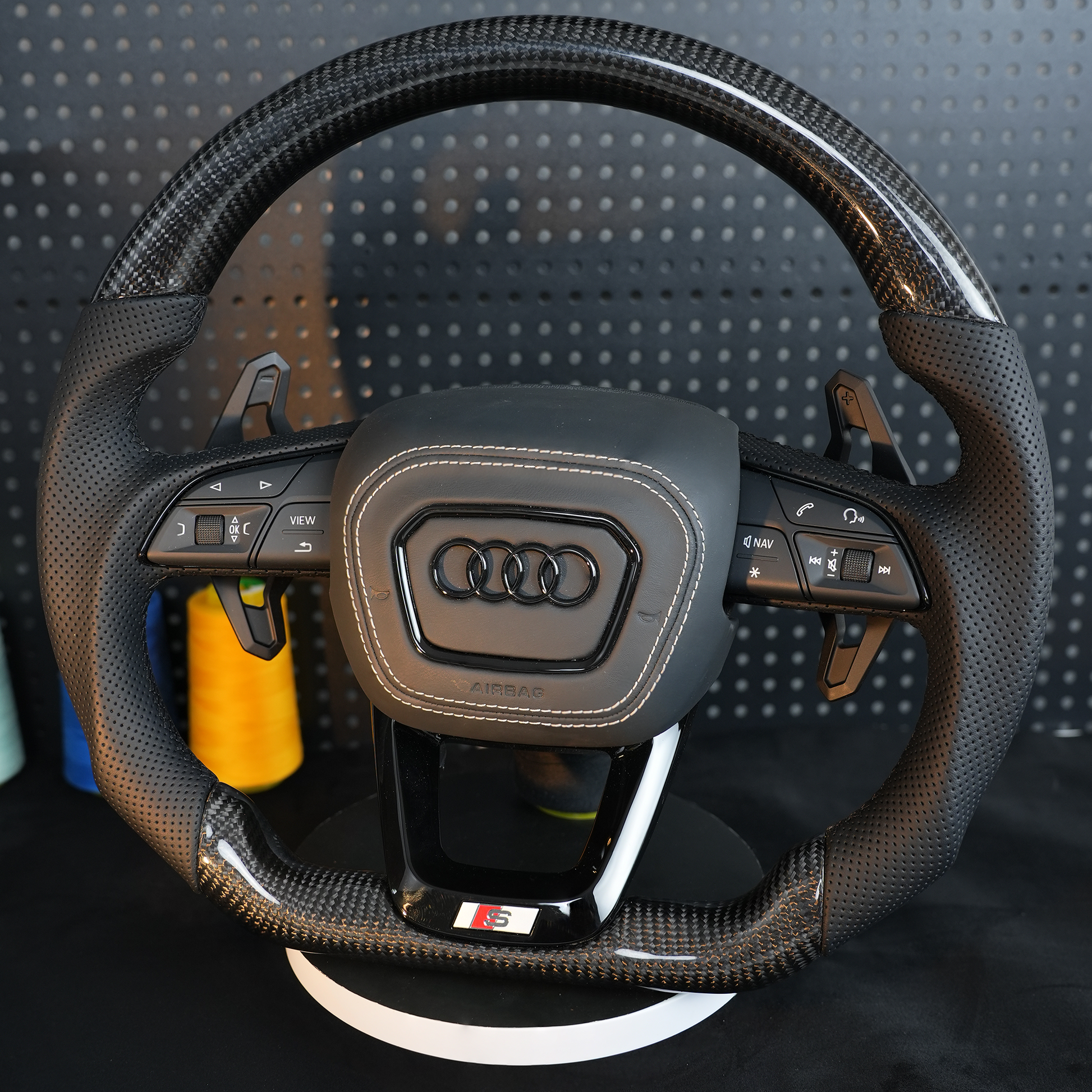 Audi RSQ3 Q5 SQ5 Q7 SQ7 Q8 SQ8 RSQ8 4M Steering wheel leather carbon