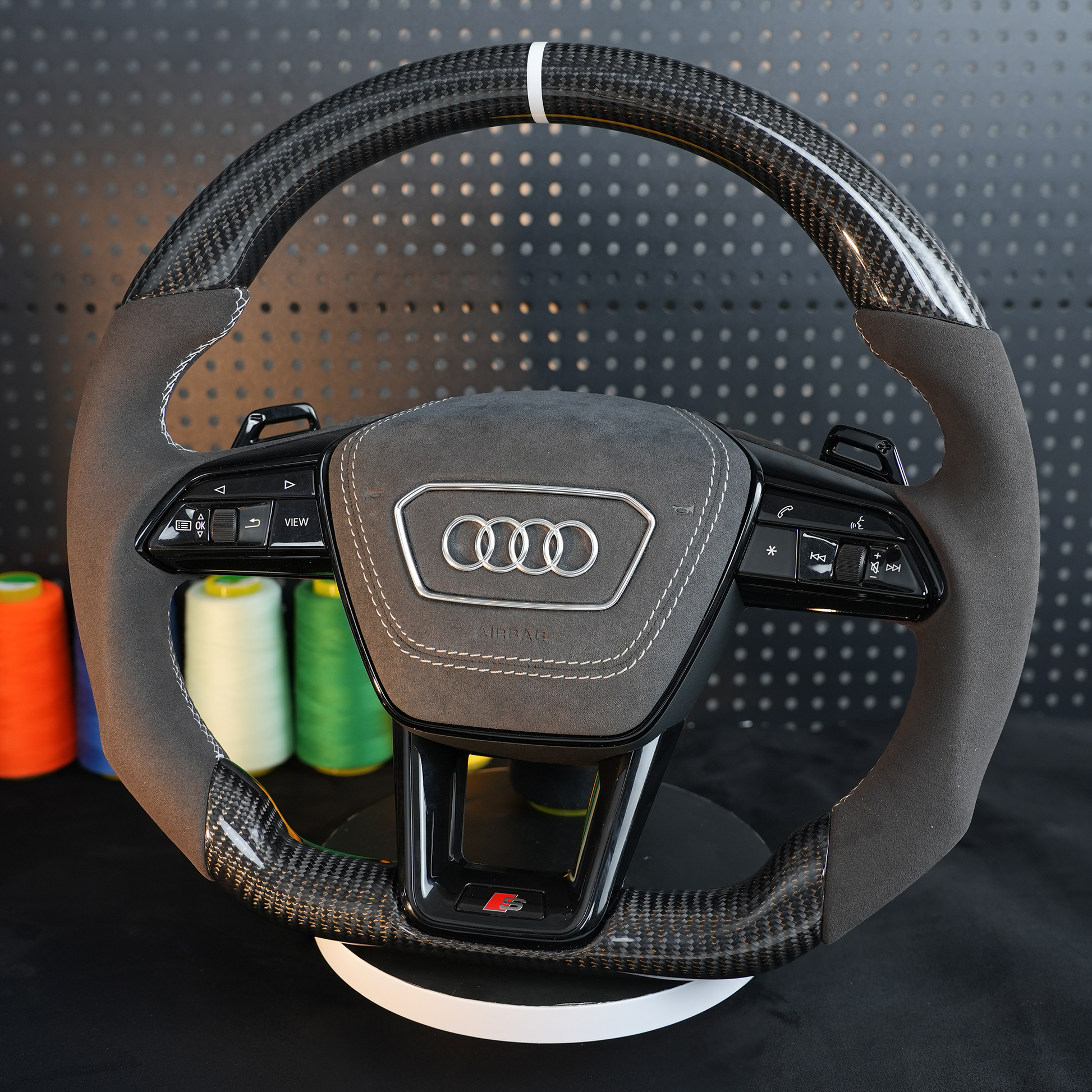 Audi A6 S6 RS6 A7 S7 RS7 C8 4K A8 S8 4N D5 Steering wheel alcantara carbon
