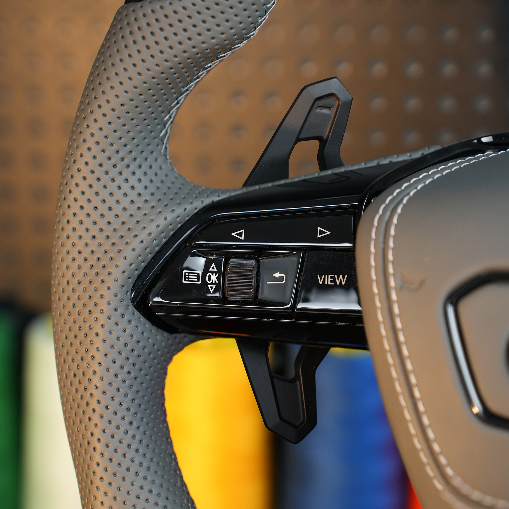 Audi A6 S6 RS6 A7 S7 RS7 C8 4K A8 S8 4N D5 Steering wheel leather black