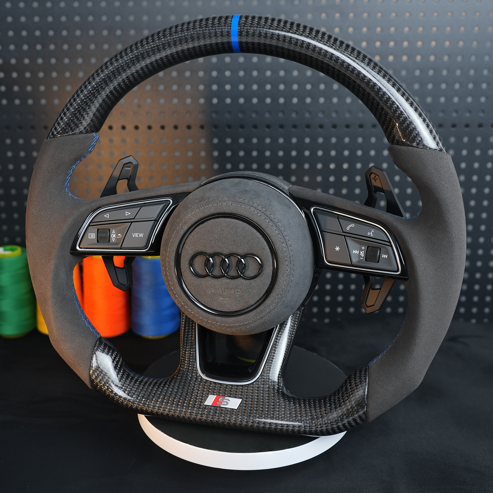 Audi S3 RS3 8Y A4 S4 RS4 A5 S5 RS5 8W B9 Steering wheel carbon alcantara