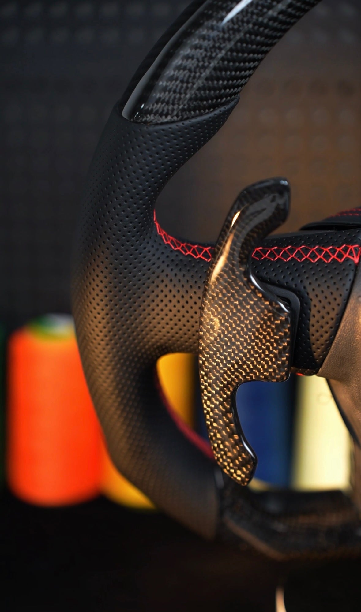 Audi A6 S6 RS6 A7 S7 RS7 C8 4K A8 S8 4N D5 Steering wheel leather carbon