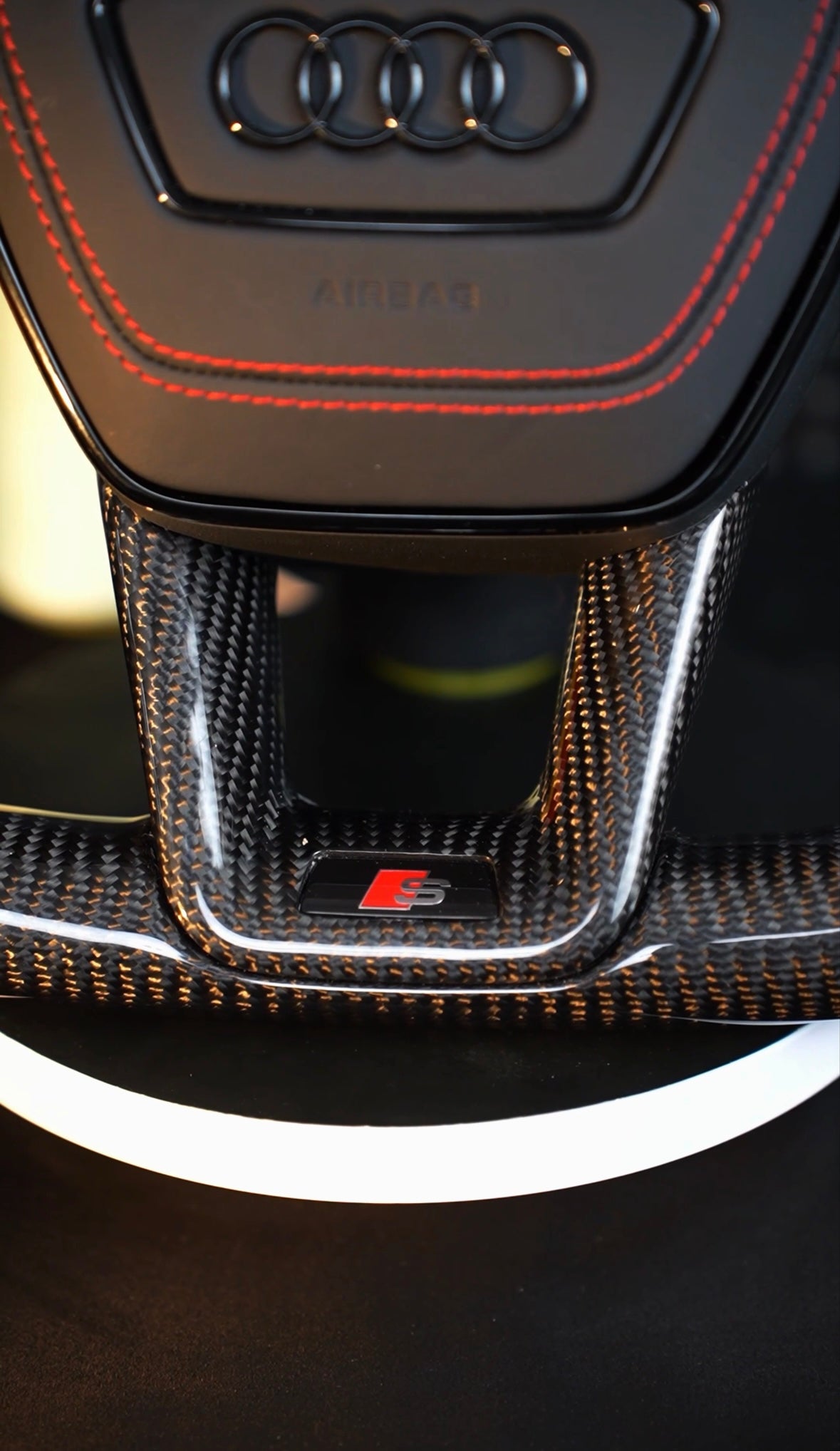 Audi A6 S6 RS6 A7 S7 RS7 C8 4K A8 S8 4N D5 Steering wheel leather carbon