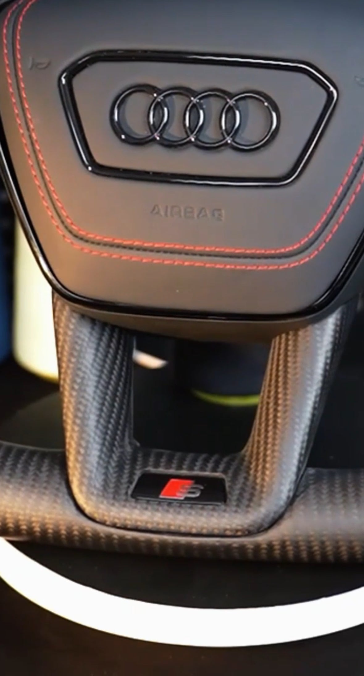 Audi A6 S6 RS6 A7 S7 RS7 C8 4K A8 S8 4N D5 Steering wheel leather matt carbon