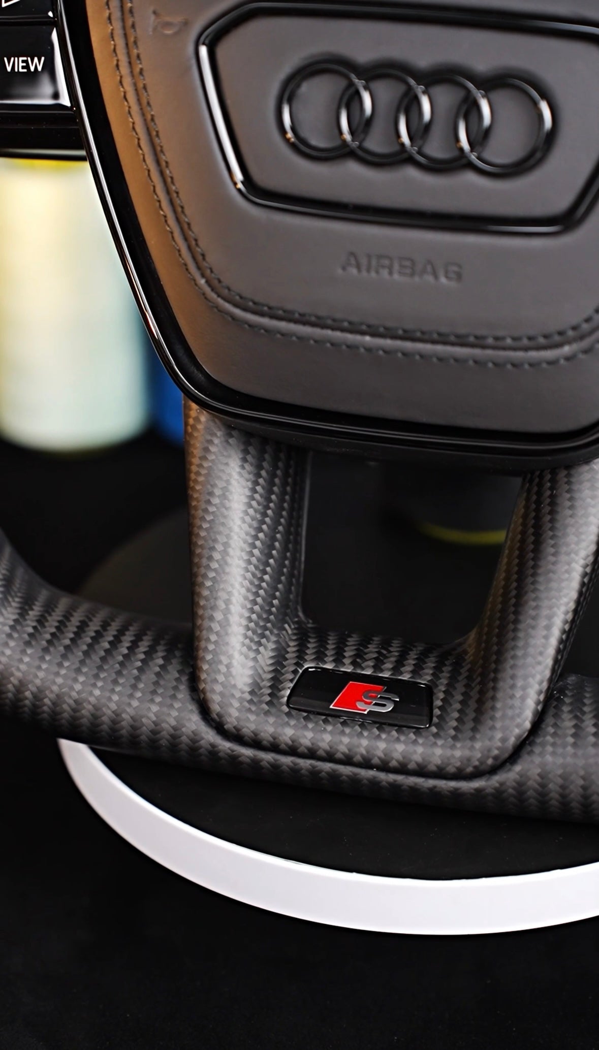 Audi A6 S6 RS6 A7 S7 RS7 C8 4K A8 S8 4N D5 Steering wheel leather carbon