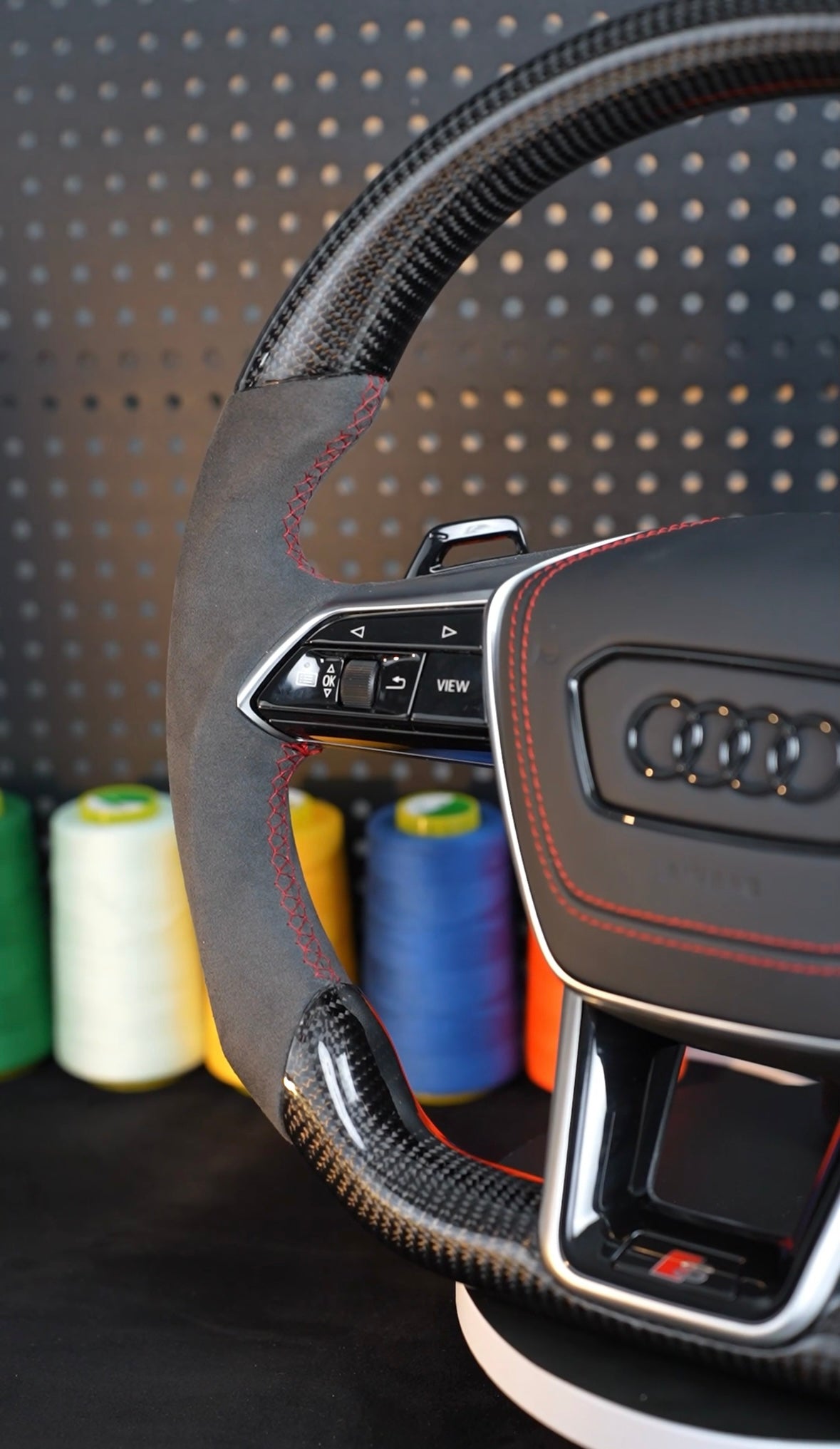 Audi A6 S6 RS6 A7 S7 RS7 C8 4K A8 S8 4N D5 Steering wheel alcantara carbon