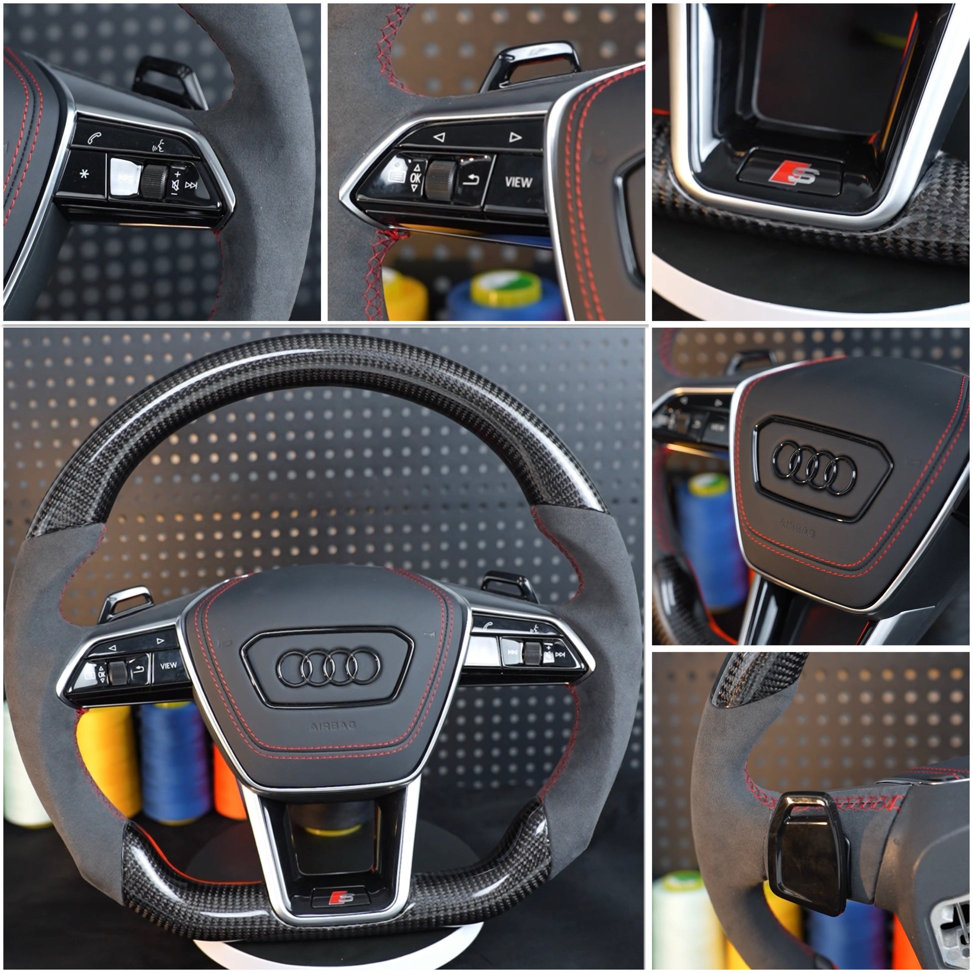 Audi A6 S6 RS6 A7 S7 RS7 C8 4K A8 S8 4N D5 Steering wheel alcantara carbon