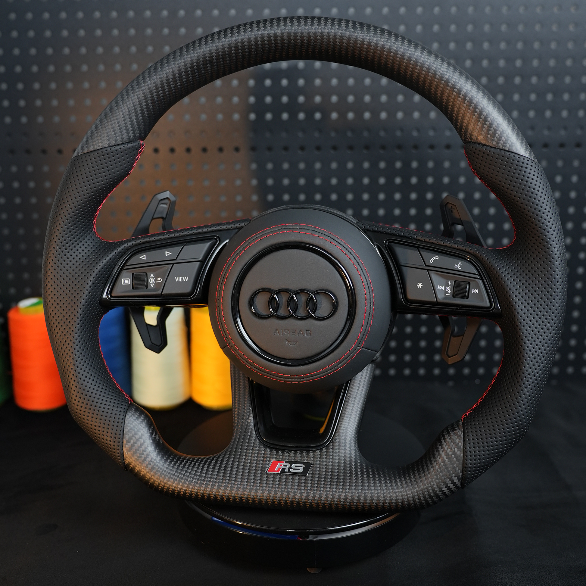 Audi S3 RS3 8Y A4 S4 RS4 A5 S5 RS5 8W B9 Steering wheel leather carbon